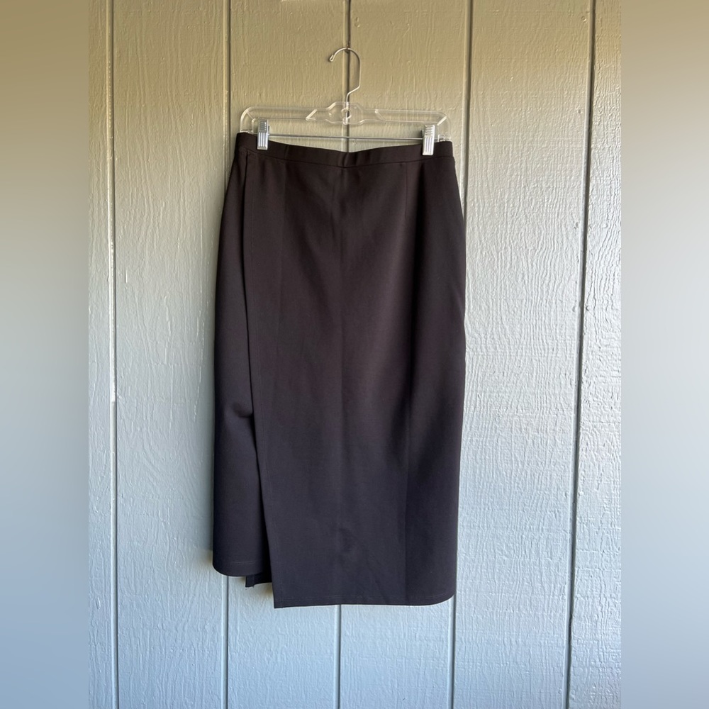 Betabrand The Sassiest Black Wrap Skirt Pants
